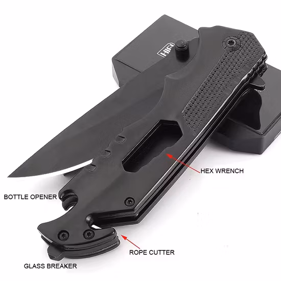 Fa48 táctico al aire libre Taschenmesser titanio Klappmesser EDC cuchillo de bolsillo plegable de supervivencia